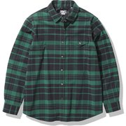 ロングスリーブストレッチフランネルシャツ L/S Stretch Flannel Shirt NRW62031 ヘリテージグリーンチェック(HG) XLサイズ [アウトドア シャツ レディース]