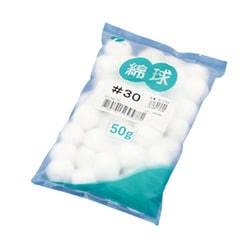 016030（50G・ヤク45キュウ） [綿球 #30 50G・約45球 一般医療機器]
