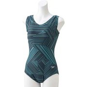 ART STRIPE SUIT SFW02072 GR Oサイズ [ワンピース水着 レディース]