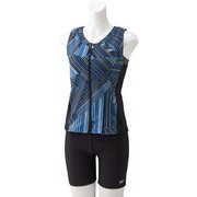ART STRIPE SEPA SFW22072 BL Oサイズ [フィットネスセパレート水着 レディース]