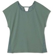 テックジャカードカバーフレンチ TECH JACQUARD COVER FRENCH DC10306 ティールグリーン(TG) Lサイズ [フィットネス トップス レディース]