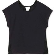 テックジャカードカバーフレンチ TECH JACQUARD COVER FRENCH DC10306 ウォッシュブラック(WK) Lサイズ [フィットネス トップス レディース]