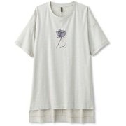 ロングレングスプリントティー LONGLENGTH PRINT TEE DC70307 アイスグレー(IH) Lサイズ [フィットネス トップス レディース]