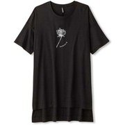 ロングレングスプリントティー LONGLENGTH PRINT TEE DC70307 ブラック(K) Lサイズ [フィットネス トップス レディース]