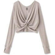 コンフォートウォームツイストトップ COMFORT WARM TWIST TOP DA50105 シトロングレー(RH) Mサイズ [フィットネス シャツ レディース]