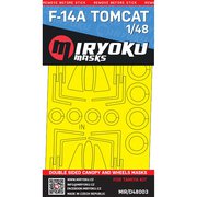 D48003 1/48 現用 米海軍 F-14Aトムキャット用キャノピー両面マスキングシート [プラモデル用 ディテールアップパーツ]