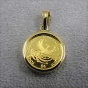 ジュエリー 純金コイン（K18製ペンダント枠付） 1/30oz 2019 フェニックス