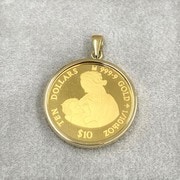 ジュエリー 純金コイン（K18製ペンダント枠付） 1/10oz 2018 ダ・ヴィンチ リッタの聖母