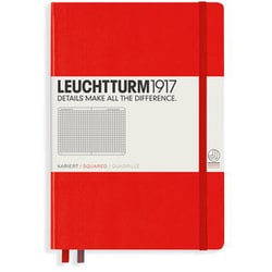 ハードカバー ミディアム A5 方眼 レッド 312564