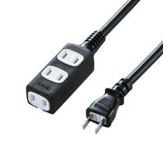 電源タップ 3個口 3m 延長コード コンセント 電源コード ソフトVCTコード 高耐久 鉛フリー 2P ブラック TAP-EX34-3BKN
