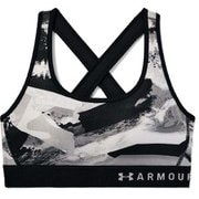 UAアーマー クロスバック プリント Armour Crossback Printed 1307213 024_Black/White SMサイズ [機能性スポーツウェア アンダーウェア レディース]