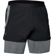 UAラッシュ ラン 2in1 ショーツ RUSH Run 2-in-1 Short 1350149 001_Black/Pitch Gray/Reflective MDサイズ [ランニングパンツ メンズ]