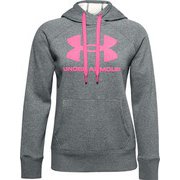UA Rival Fleece Logo Hoodie 1356318 PGD/CES XLサイズ [フィットネス ジャケット レディース]