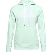 UAライバルフリース ロゴフーディー UA Rival Fleece Logo Hoodie 1356318 403_Seaglass Blue/White/White LGサイズ [フィットネス ジャケット レディース]