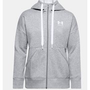 UA Rival Fleece FZ Hoodie 1356400 SMT/WHT XLサイズ [フィットネス ジャケット レディース]