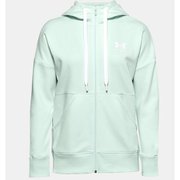 UA Rival Fleece FZ Hoodie 1356400 SGB/WHT/WHT XLサイズ [フィットネス ジャケット レディース]