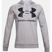 UAライバルフリース ビッグロゴ フーディー Rival Fleece Big Logo HD 1357093 011_Mod Gray Light Heather/Black MDサイズ [アウトドア ジャケット メンズ]