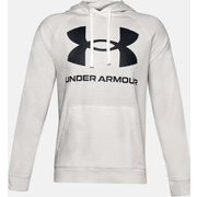 UAライバルフリース ビッグロゴ フーディー Rival Fleece Big Logo HD 1357093 112_Onyx White/Black LGサイズ [アウトドア ジャケット メンズ]