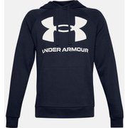 UAライバルフリース ビッグロゴ フーディー Rival Fleece Big Logo HD 1357093 410_Midnight Navy/Onyx White SMサイズ [アウトドア ジャケット メンズ]