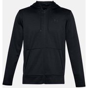 UAアーマーフリース フルジップフーディー Armour Fleece FZ Hoodie 1357110 001_Black/Black SMサイズ [アウトドア ジャケット メンズ]