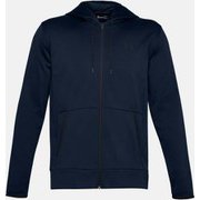 UAアーマーフリース フルジップフーディー Armour Fleece FZ Hoodie 1357110 408_Academy/Black XLサイズ [アウトドア ジャケット メンズ]