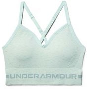 UAシームレス ロー ロング ブラ ヘザー Seamless Low Long Bra Heather 1357232 403_Seaglass Blue/Enamel Blue MDサイズ [機能性スポーツウェア アンダーウェア レディース]