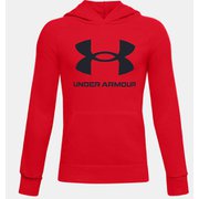 UAライバルフリース フーディー UA Rival Fleece Hoodie 1357585 600_Red/Onyx White YXSサイズ [アウトドア ジャケット キッズ]