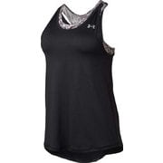 UA 2in1 トレーニング ブラ タンク UA 2 in1 Training Bra Tank 1357908 001_Black/Blackout Purple MDサイズ [フィットネス ヨガ シャツ ブラセット レディース]