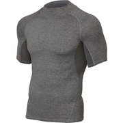 ヒートギア HEAT GEAR UA ヒートギア アーマー モック ショートスリーブ HG ARMOUR MOCK SS 1358576 Carbon Heather/Black (090) XXLサイズ [コンディショニングウェア シャツ メンズ]