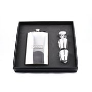 スキットル・フラスク 角型 10oz 鏡面 4点セット [アウトド アスキットル]