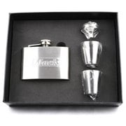 スキットル・フラスク 角型 4oz マット 4点セット [アウトド アスキットル]
