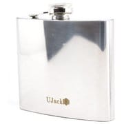 スキットル・フラスク 大容量角型 14oz 鏡面 [アウトド アスキットル]