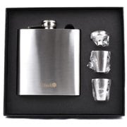 スキットル・フラスク 大容量角型 16oz マット 4点ｾｯﾄ [アウトド アスキットル]