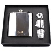 スキットル・フラスク 大容量角型 16oz 鏡面 4点セット [アウトドア ウォータータンク]