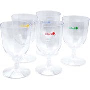 プラスチックワイングラス5色セット [アウトドア グラス]