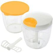 みじん切り器 ぶんぶんチョッパー スーパーデラックス 容器2個 900ml 5枚刃 イエロー