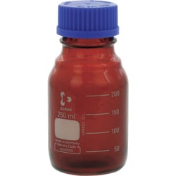017290-250A ねじ口びん セーフティコート 茶褐色 青キャップ付 250mL
