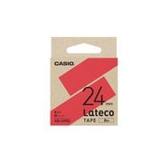 Latecoテープ 24mm幅 赤に黒文字 XB-24RD