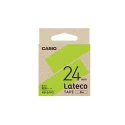 Latecoテープ 24mm幅 黄緑に黒文字 XB-24YG