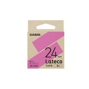 Latecoテープ 24mm幅 ピンクに黒文字 XB-24PK