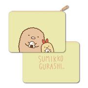すみっコぐらし モフモフフラットポーチ A：とんかつ＆えびふらいのしっぽ [キャラクターグッズ]