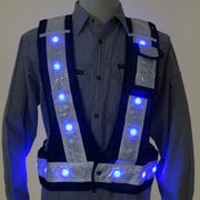 3015002 多機能ベスト「光るんです」青LEDタイプ(紺/白)