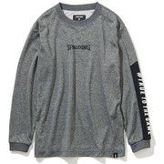 SJT201640 [ジュニアロングスリーブTシャツ スリーブプリント ヘザーチャコール 140cm]