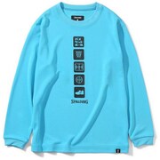 SJT201750 [ジュニアロングスリーブTシャツ バスケットボールアイコン シアン 140cm]