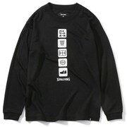 SJT201750 [ジュニアロングスリーブTシャツ バスケットボールアイコン ブラック 140cm]