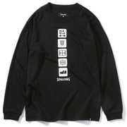 SJT201750 [ジュニアロングスリーブTシャツ バスケットボールアイコン ブラック 160cm]