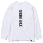 SJT201750 [ジュニアロングスリーブTシャツ バスケットボールアイコン ホワイト 130cm]