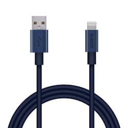 USB Type-A to Lightningケーブル 耐久仕様 MFI認証 アルミコネクタ 1.0m ブルー MPA-UALPS10BU