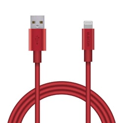 USB Type-A to Lightningケーブル 耐久仕様 MFI認証 アルミコネクタ 1.0m レッド MPA-UALPS10RD