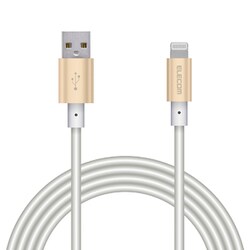 USB Type-A to Lightningケーブル 耐久仕様 MFI認証 アルミコネクタ 2.0m ゴールド MPA-UALPS20GD